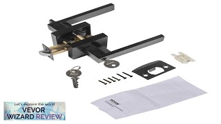 VEVOR Entry Lever Door Handle 1 PC Black Entry Knob Lock Review [upl. by Adlesirg]