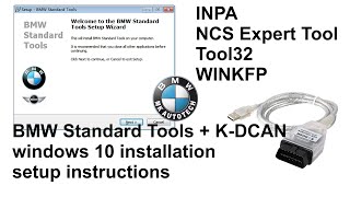 BMW Standard Tools  BMW How to install and setup with KDCAN Cable on Windows 10 [upl. by Ennovy343]