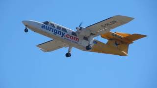 Classic Aurigny Trislander GRLON Guernsey takeoff [upl. by Alguire239]