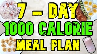 7  Day 1000 Calorie Meal Plan [upl. by Hutt]