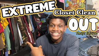 Cleaning Out My Entire closet ✰ Thrift Edition crazy closet clean out [upl. by Annuhsal]