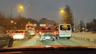 Driving In Finland 🇫🇮 2024  Snowstorm in Helsinki [upl. by Kryska]