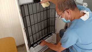 How to clean Aircon Filter  Kolin Inverter Floor Mounted Air Condition 3TR [upl. by Ycniuqed334]