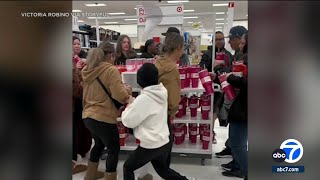 New Stanley cups spark chaos at Target selling out in minutes [upl. by Elleinwad]