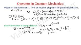 Quantum MechanicsL2 Operators in qm [upl. by Gnilsia]