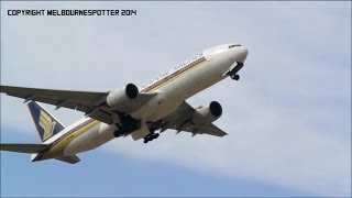 Epic Engine Sound Singapore Airlines 777200ER Takeoff Perth [upl. by Annuahsal]