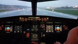 Airbus A319 TOGATakeOff from misty Stockholm Bromma Airport [upl. by Areik]