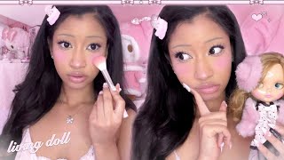 pink irl doll makeup tutorial ♡ [upl. by Lacee]