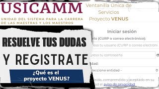 ✅USICAMM🚩Crea tu usuario en el proyecto VENUS🤗participa y gana tu plaza [upl. by Nyllewell]