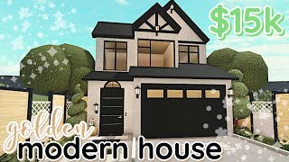 Gold 15k Bloxburg Modern House Build 2 Story WITH VOICE [upl. by Plafker]