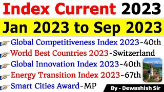 Index 2023 Current Affairs  सूचकांक 2023  Important Indexes 2023  Indias rank in various indexes [upl. by Sivlek]