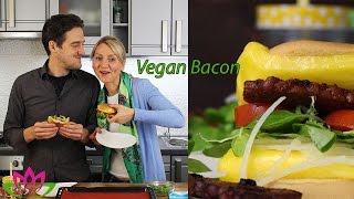 How to make Vegan Bacon TEMPEH Vegan  GFChefKamila [upl. by Slohcin]