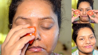 TOMATO FACIAL AT HOME FOR GLOWINGSPOTLESS AND YOUNGER LOOKING SKIN INSTANTLY  SWEETY BAWARIA [upl. by Jaime]