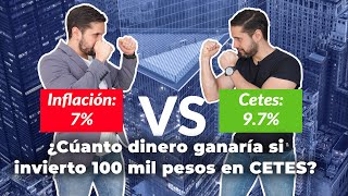 ¿Cuánto ganaría si invierto 100 mil pesos en Cetes  Calculadora de cetes directo [upl. by Yrtneg]