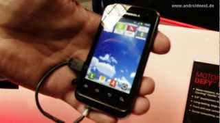 Motorola Defy Mini  HandsOn  MWC 2012  androidnextde [upl. by Avert]