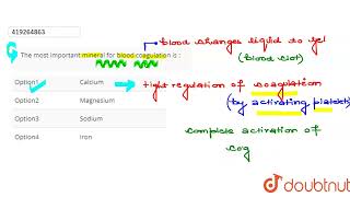 The most important mineral for blood coagulation is   CLASS 11  BODY FLUIDS AND CIRCULATION [upl. by Porter404]