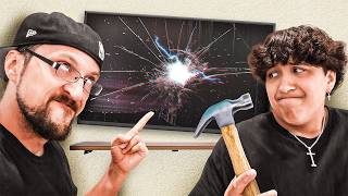 Son pranks Dad but its not a Prank Real Broken TV [upl. by Ahl]