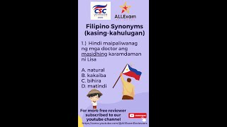 2024 CSC Reviewer Filipino Synonyms kasingkahulugan  Lumabas sa CSC Exam 😱😱 [upl. by Ahsenek]