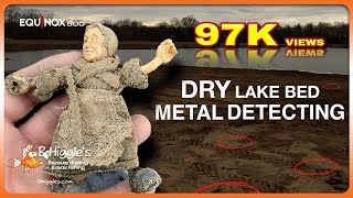 NO DROUGHT but DRAINED LAKE • Beach Metal Detecting • DRY Lake Bed LIVE DIGS [upl. by Ainitsirhc47]