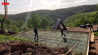 Priprema i nalivanje stubova i prve ploce objekta za team building druzenja [upl. by Euqinomad309]