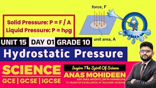 G10  U15  HYDROSTATIC PRESSURE  DAY 01  03RD OF OCT  SCIX SCIENCE CLASS  ANAS MOHIDEEN [upl. by Clippard410]