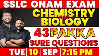 SSLC CHEMISTRY amp BIOLOGY ONAM EXAM  43 PAKKA SURE QUESTIONS  LIVE  10 SEP  MS SOLUTIONS [upl. by Nadiya706]