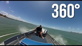 360 VIDEO  Boat Hoverboard and Skyscrapers  VR TEST [upl. by Macdougall952]