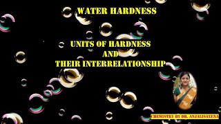 Water treatment Units Of Hardness Of Water Engineering chemistry unit4  By Dr Anjali Ssaxena [upl. by Pollerd92]