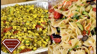 WATCH ME MAKE BOW TIE PASTA SALAD and VEGGIE SALAD and ROASTED CORN SALAD  Cooking With Carolyn [upl. by Nalyd]