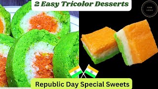 2 Easy Tricolor desserts ITricolour Food ideas I Republic Day Spl Recipes I Easy Tri colour recipes [upl. by Lee]