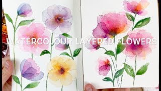 Layered Watercolour Flowers [upl. by Haeckel]