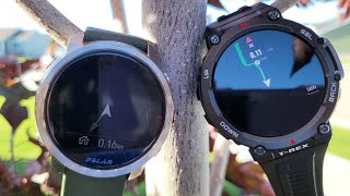 Day 7 Amazfit TRex 2 vs Polar Grit X navigation amp trackback [upl. by Aidua536]