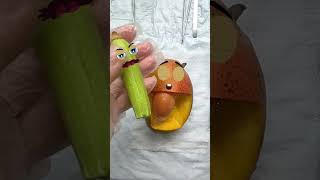 Mango gives birth to zucchini and tomato  CSection  Babies Birth  Fruit surgery shorts [upl. by Nerw150]