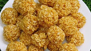 মুচমুচে মুড়ির মোয়া বানানোর সঠিক নিয়ম  Murir Moa Recipe  Shine N Bake [upl. by Akalam]