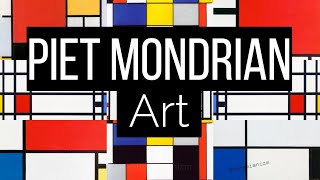 Art Ambience  Art Screensaver  Piet Mondrian Art [upl. by Eelnodnarb]