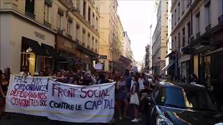 FrontSocial manifestation contre Macron et ses euro ordonnances à Lyon loitravail 20 [upl. by Gainor]