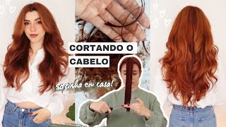 CORTANDO MEU CABELO EM CASA SOZINHA  Corte em Camadas [upl. by Lien]