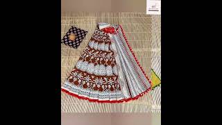 MulMul Cotton Saree With Pompom By AFKG [upl. by Ecreip]