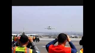 Endeavour Space Shuttle Landing from LAX Airport Ramp [upl. by Cinelli]