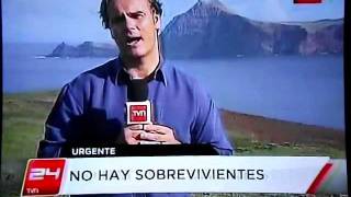 Momento en que TVN confirma la muerte de los 21 tripulantes de la tragedia aérea en Juan Fernández [upl. by Brier]