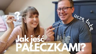 Jak jeść pałeczkami  pokazuję mojemu Tacie i Wam jak jeść pałeczkami jak w Korei [upl. by Pippa]