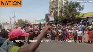 Residents line up streets of Ngurubani town Kirinyaga dance to welcome DP Gachagua [upl. by Seiber790]