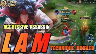 LAM Technique Jungler Honor of Kings HOK best item amp gameplay  pro player [upl. by Tench]