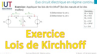 Exercice 1  Étude dun circuit électrique en régime continu lois de Kirchhoff [upl. by Nnaik]