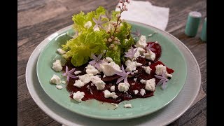 Rote Beete Carpaccio mit Ziegenfrischkäse  Rezept und Anleitung  Natürlich Lecker [upl. by Alroy]