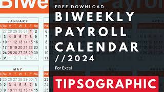 FREE Biweekly Payroll Calendar Excel  2024 [upl. by Mick]