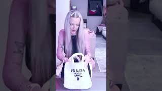 What Fits Inside the Prada Raffia Bag A Luxury Review pradabag luxurybag pradapurse prada [upl. by Nohs]