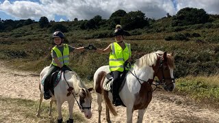 Beach hack with our skewbald mares  mum amp daughter ride 🐴🥰🫶🏼🥰🐴 [upl. by Ainessej]