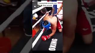 Fousey Knocks Out Alex Wassabi In Sparring🥊 [upl. by Naihs]