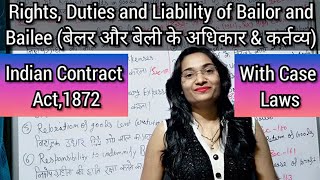 Rights and Duties of bailor and baileeliability of bailor and baileeContractofBailment bailor [upl. by Eatnuahs336]